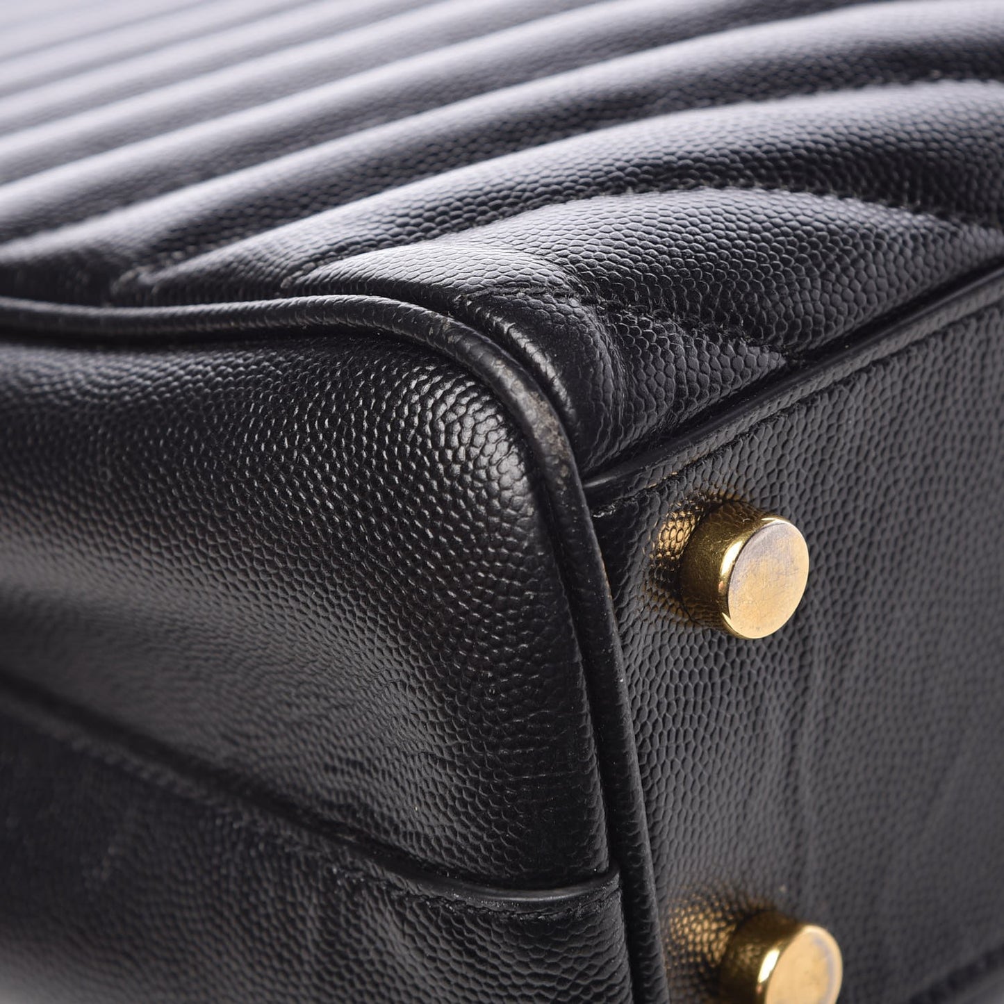 Grain De Poudre Matelasse Chevron Monogram Shopping Bag Black