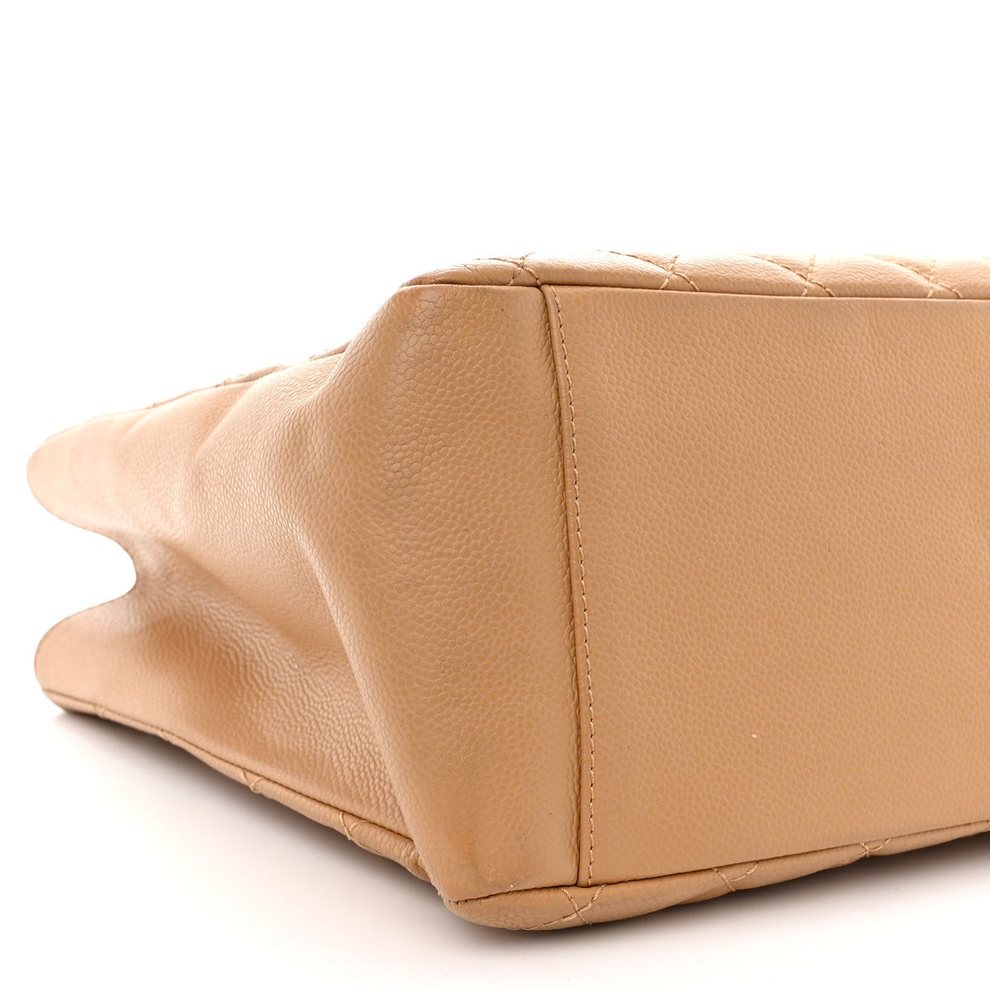 Caviar Quilted Grand Shopping Tote GST Dark Beige