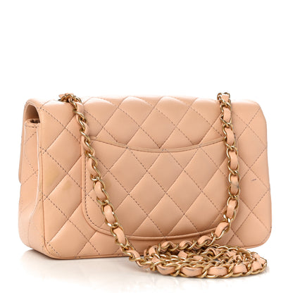 Chanel Lambskin Quilted Mini Rectangular Flap Beige 3 of 14
