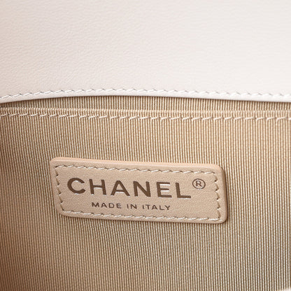 Chanel Lambskin Quilted Chevron Medium Boy Flap White 6 of 7