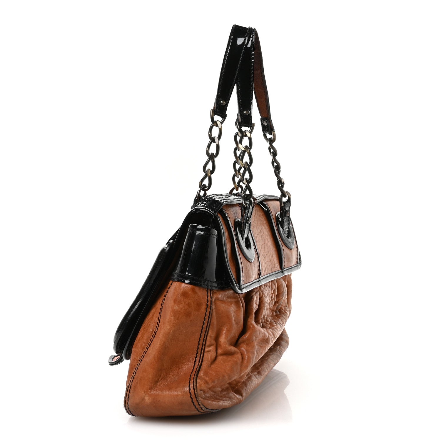 Fendi Nappa Patent B Bag Osso Black 3 of 12