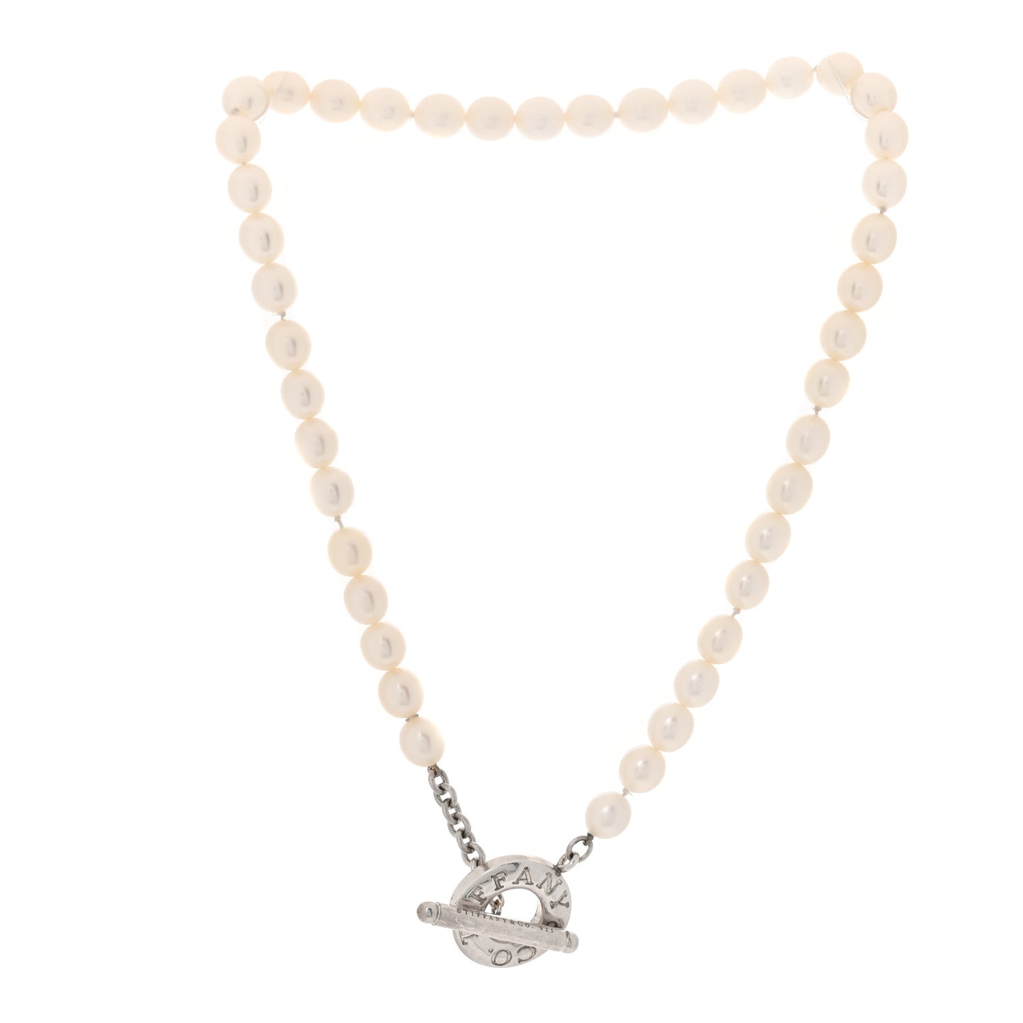 Sterling Silver Pearl Strand Toggle Necklace