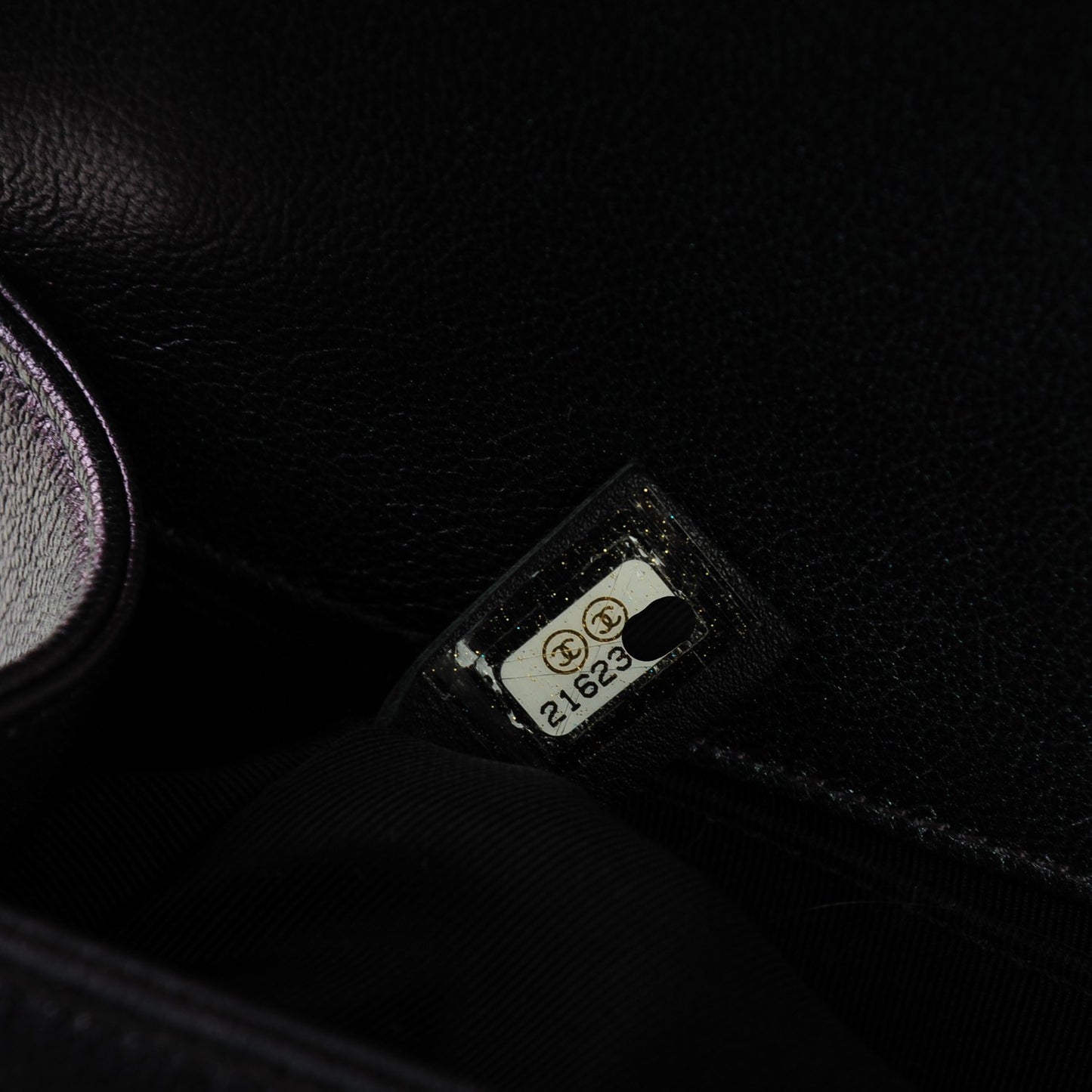 Iridescent Goatskin Quilted Medium Boy Flap Purple