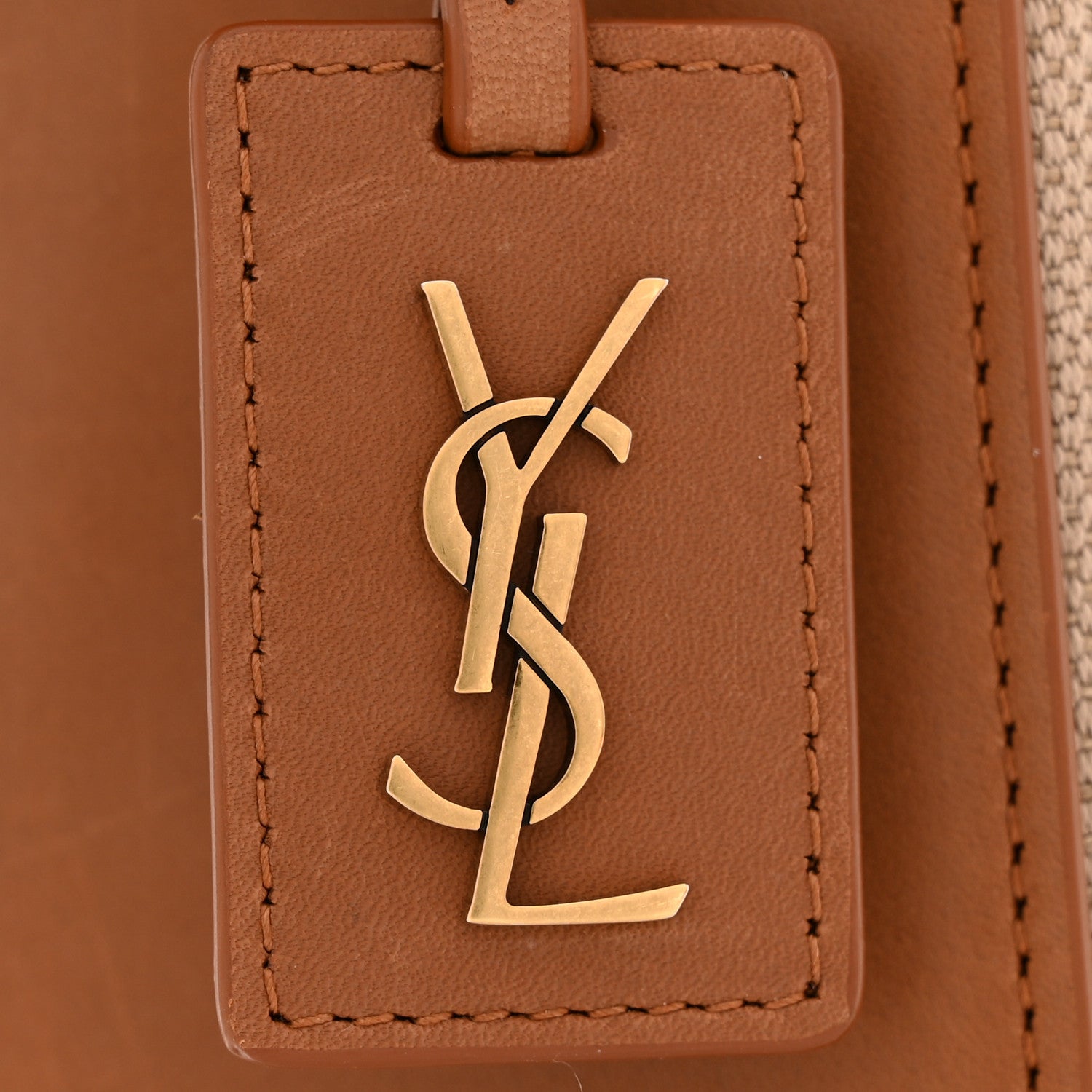 Saint Laurent Canvas Calfskin Small Bucket Bag Desert Dust Brick 11 of 12