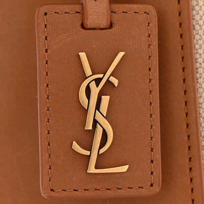 Saint Laurent Canvas Calfskin Small Bucket Bag Desert Dust Brick 11 of 12