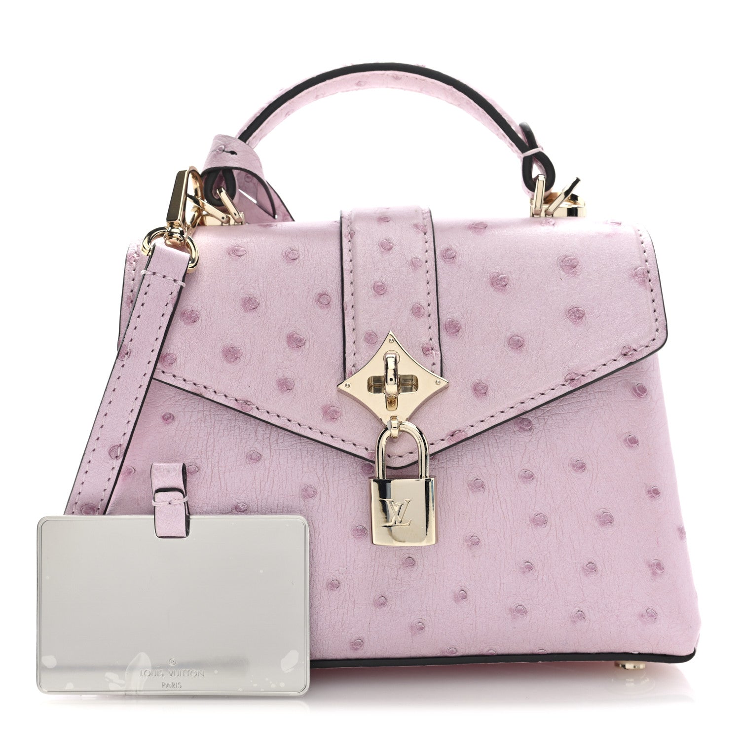 Louis Vuitton Iridescent Ostrich Rose Des Vents Mini Pearly Lilac 3 of 11