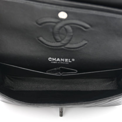 Chanel Lambskin Chevron Quilted Medium Double Flap So Black 5 of 10