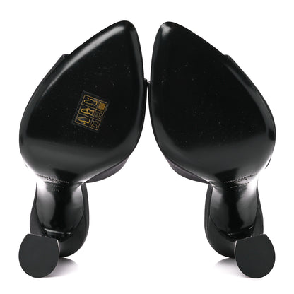 Saint Laurent Crepe Satin Gippy Mule Sandals 38 Black 5 of 9
