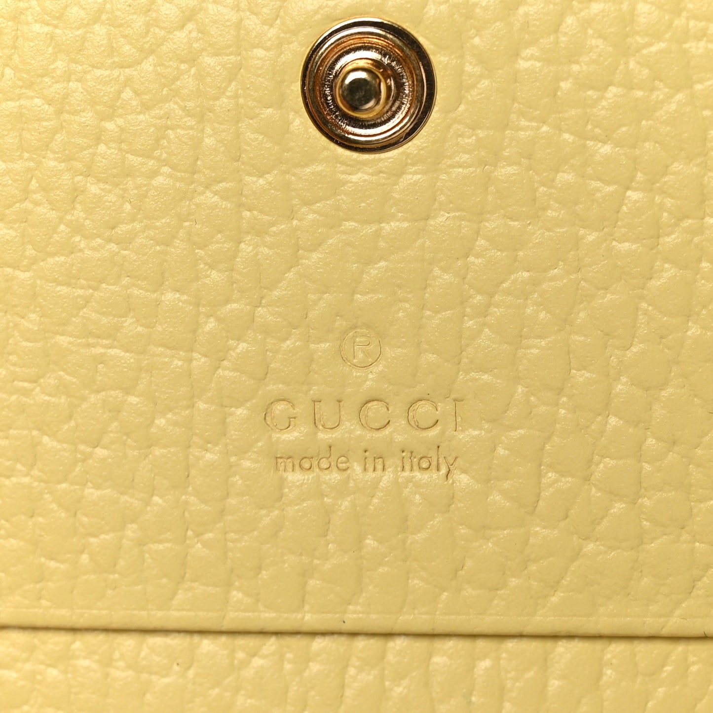 Dollar Calfskin Bi- Color GG Marmont Card Case Oatmeal Banana