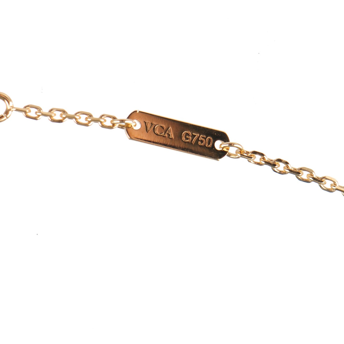 18K Yellow Gold Mother of Pearl Vintage Alhambra Pendant Necklace