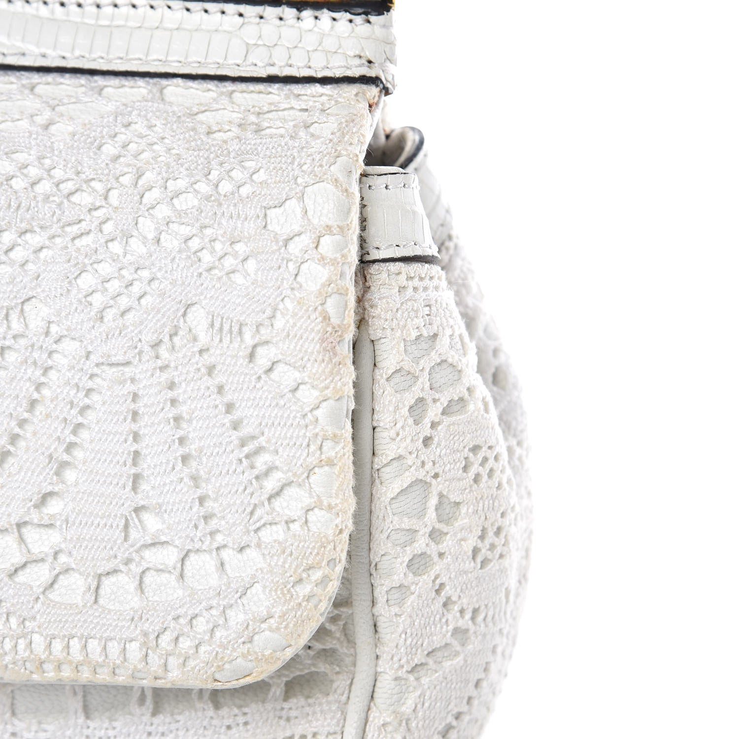 Dolce & Gabbana Calfskin Lace Small Miss Sicily Satchel White 9 of 12