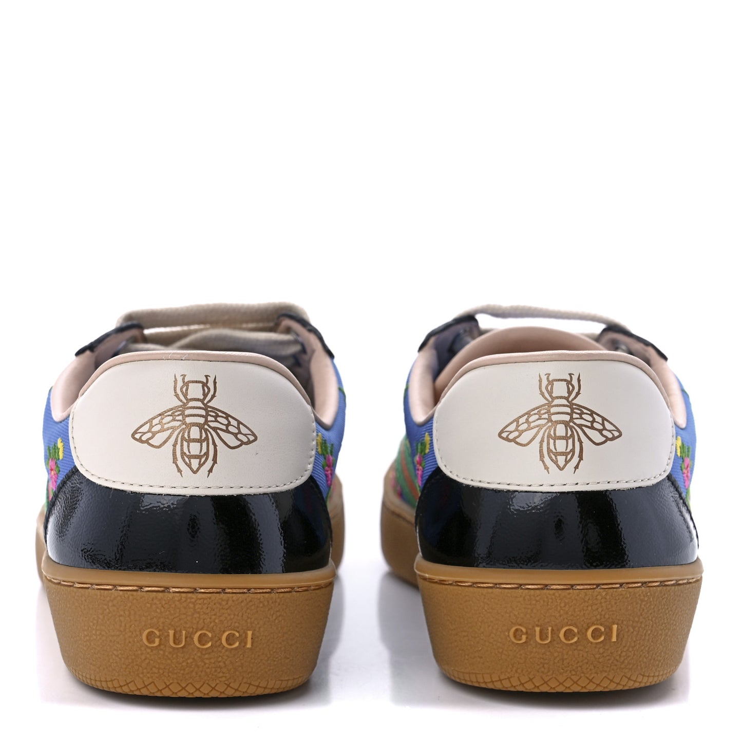 Nylon Suede Web Floral Womens G74 Sneakers 36 Black Bright Splash