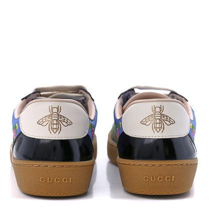 Gucci Nylon Suede Web Floral Womens G74 Sneakers 36 Black Bright Splash 5 of 10