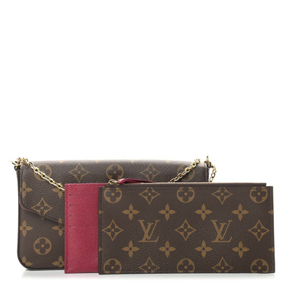 Louis Vuitton Monogram Pochette Felicie Chain Wallet Fuchsia 1 of 12
