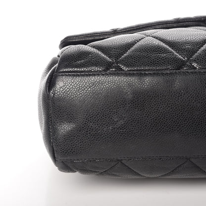 Chanel Glazed Caviar Medium Nature Flap Bag Black 16 of 20