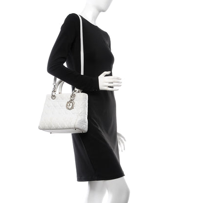 Christian Dior Lambskin Cannage Medium Lady Dior White 2 of 15