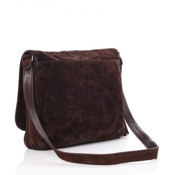 Chanel Suede CC Tassel Messenger Flap Bag Brown 3 of 15