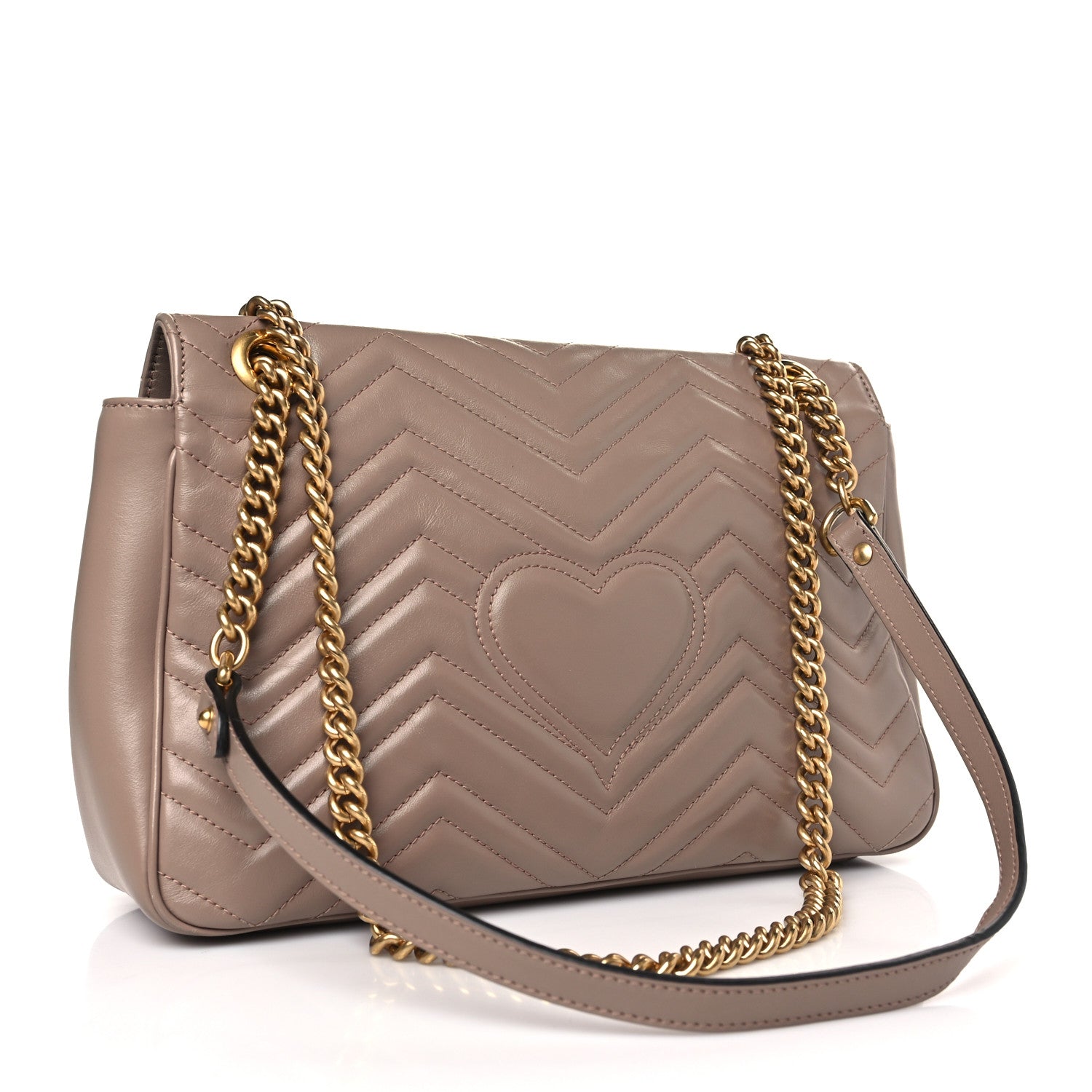Gucci Calfskin Matelasse Medium GG Marmont Shoulder Bag Porcelain Rose 3 of 9