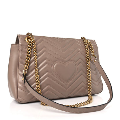 Gucci Calfskin Matelasse Medium GG Marmont Shoulder Bag Porcelain Rose 3 of 9
