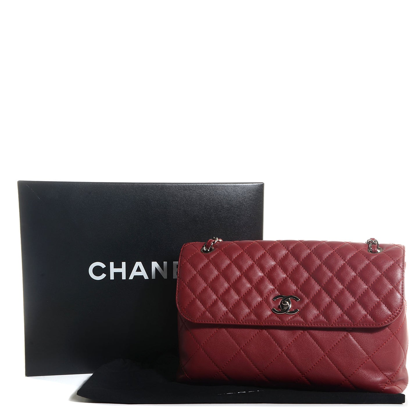 Calfskin Quilted In the Business Flap Bag Dark Red