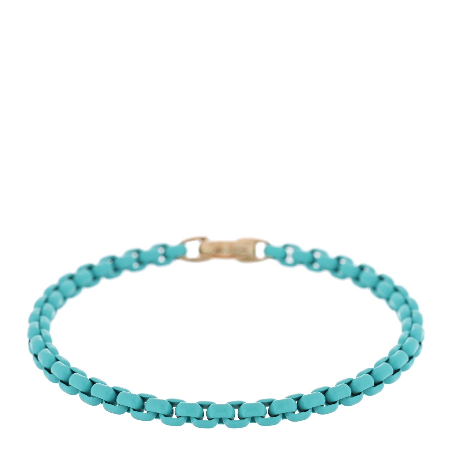 Stainless Steel 14K Yellow Gold Acrylic Bel Aire 4mm Chain Bracelet Turquoise