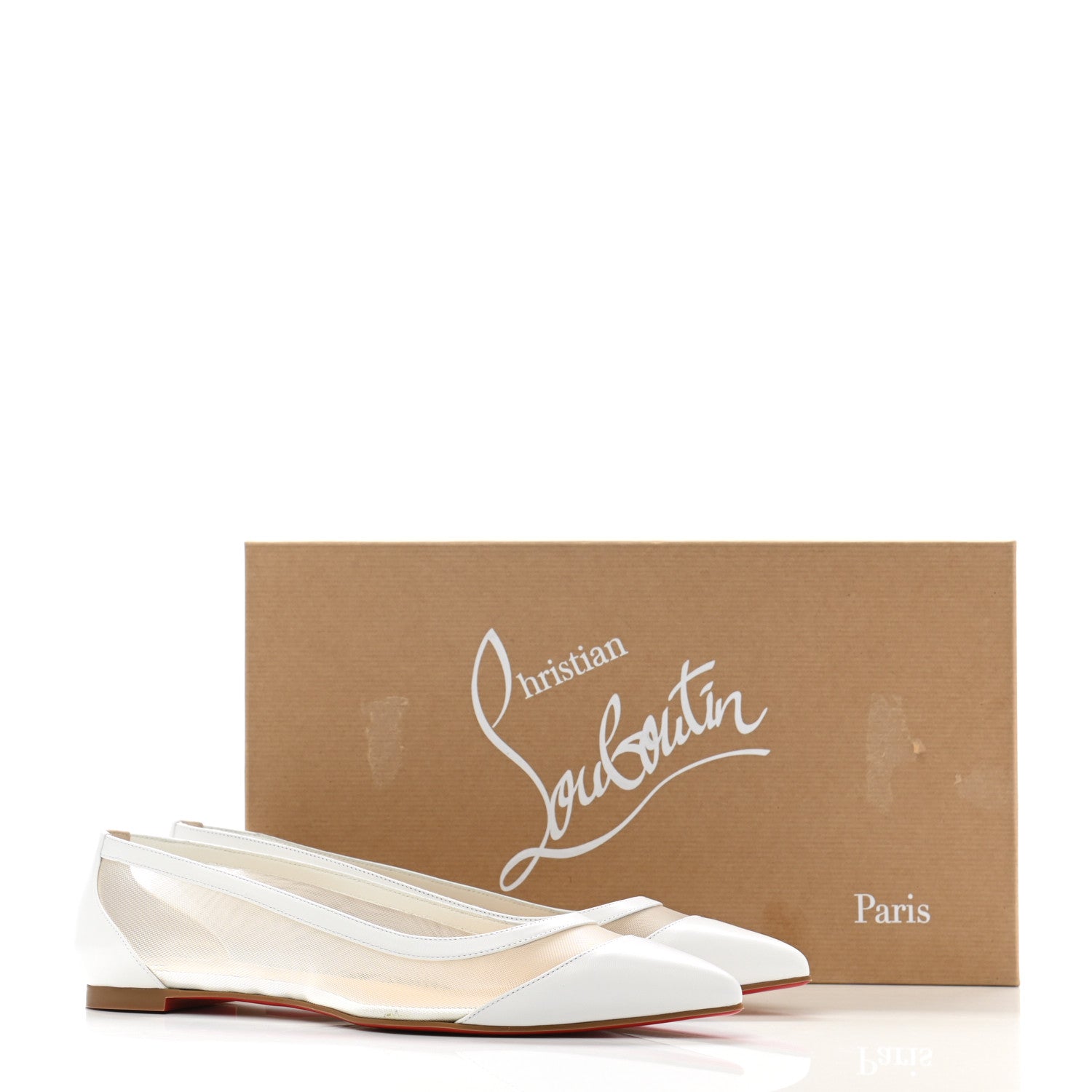 Christian Louboutin Kid Rete Galativi Flats 39.5 Version Bianco 7 of 7