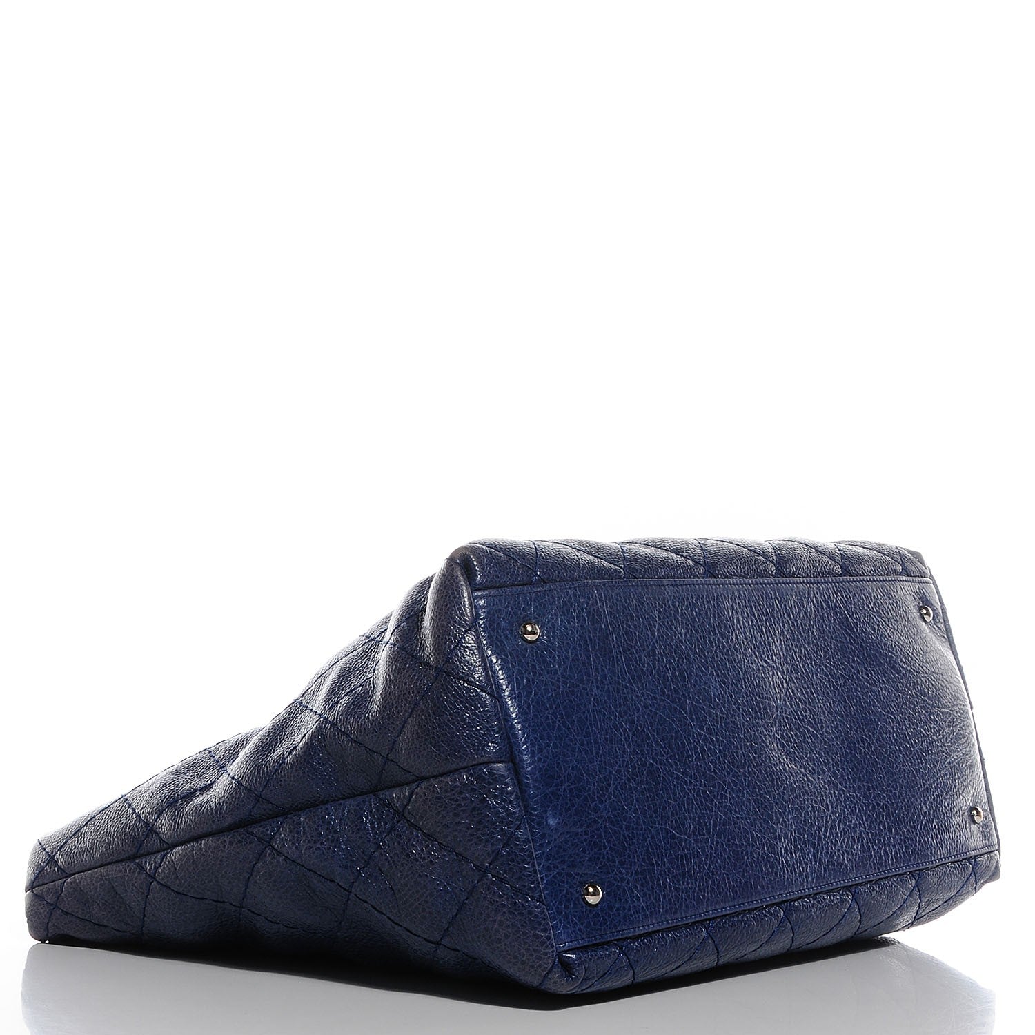 Chanel Glazed Calfskin XL on the Road Tote Dark Blue 4 of 7