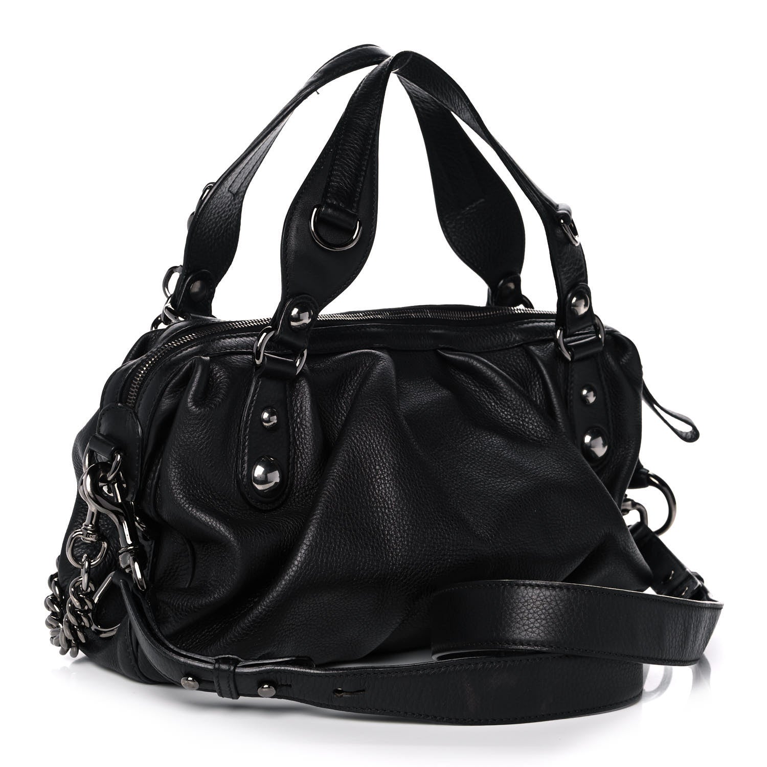 Gucci Calfskin Medium Icon Bit Boston Black 3 of 14