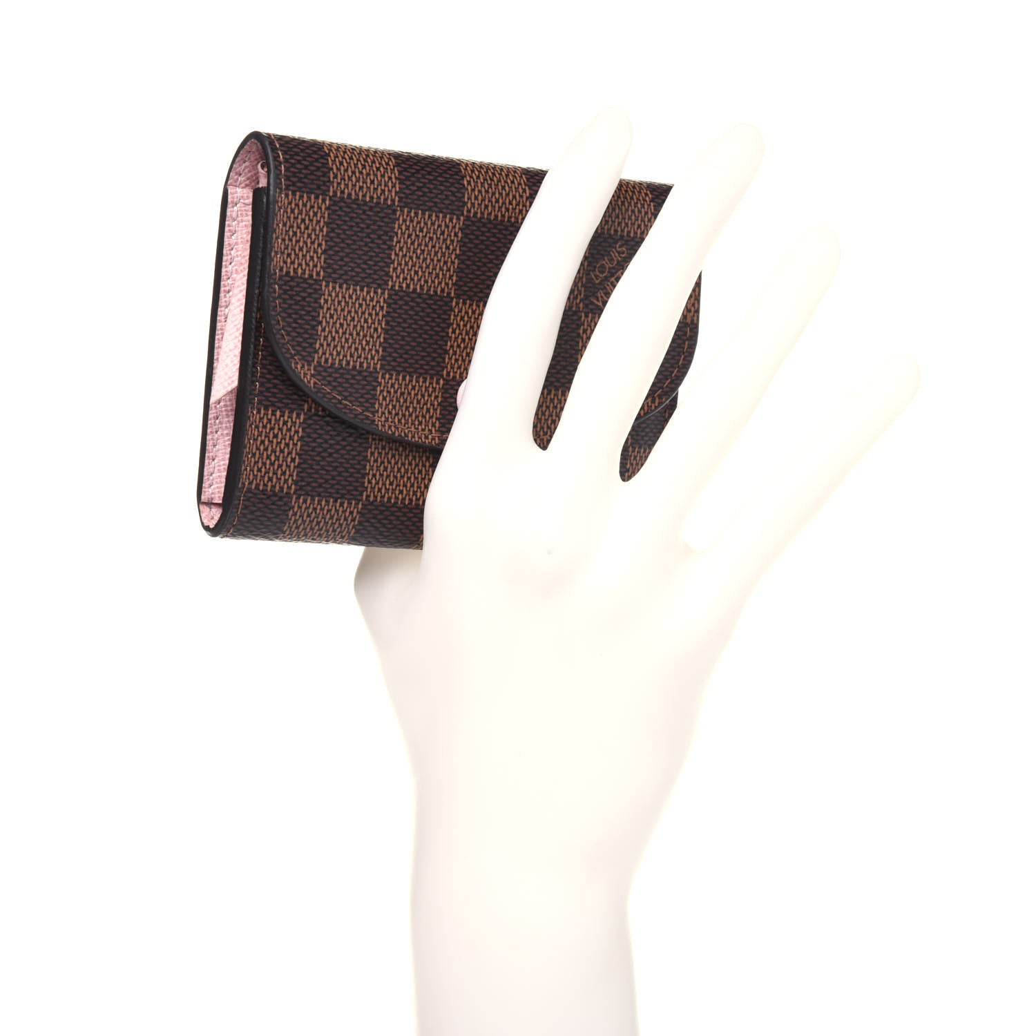 Louis Vuitton Damier Ebene Rosalie Coin Purse Rose Ballerine 2 of 9