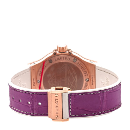 Hublot 18K Rose Gold Alligator Diamond Bezel 38mm Big Bang Crown of Light Quartz Watch 361.PE.2010.RW.1604 3 of 4