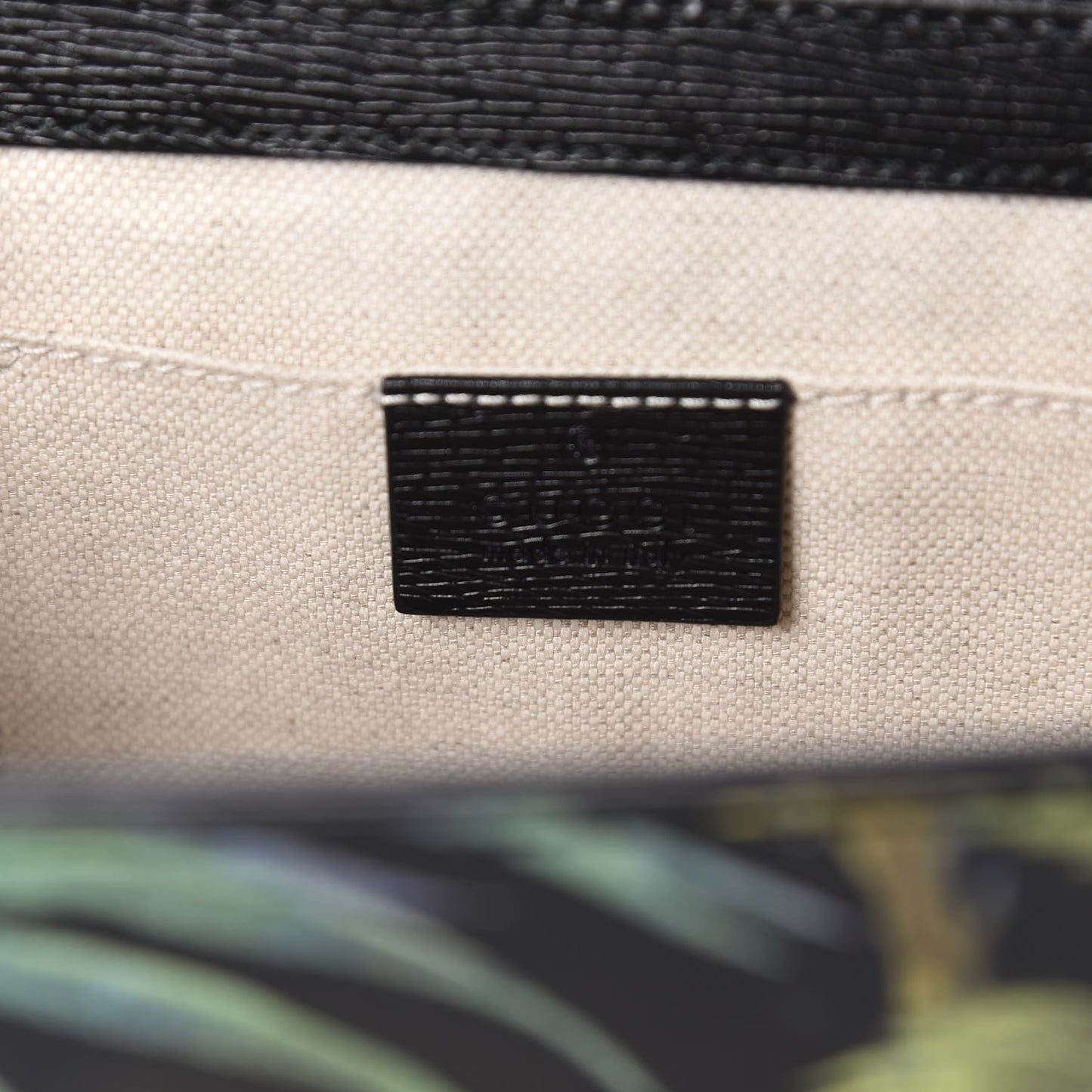Calfskin Tropical Print Small Padlock Shoulder Bag Black Multi