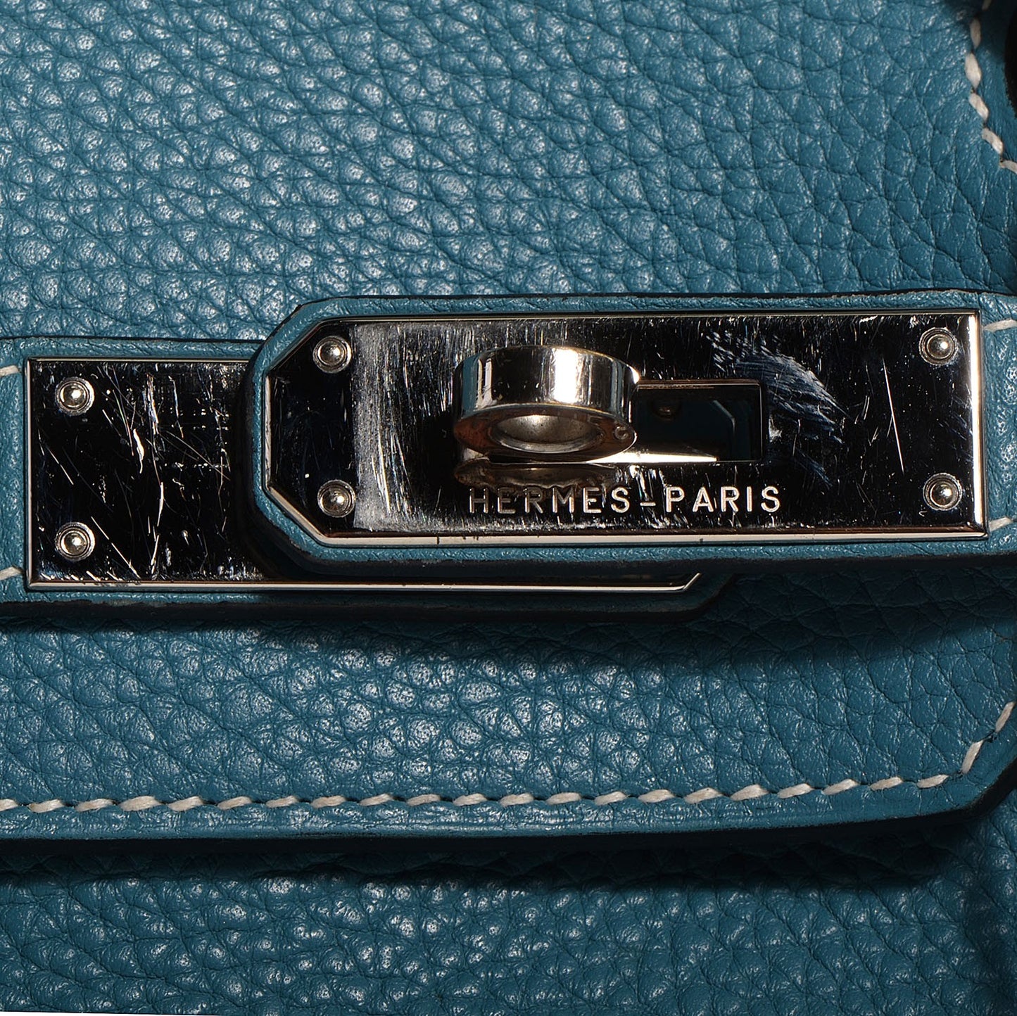Taurillon Clemence Birkin 30 Blue Jean