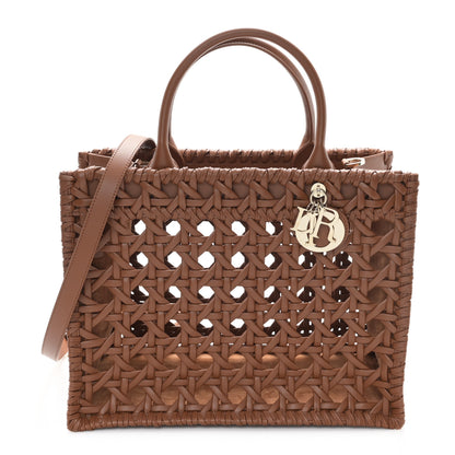Christian Dior Calfskin Braided Cannage Medium Book Tote Golden Saddle 1 of 10