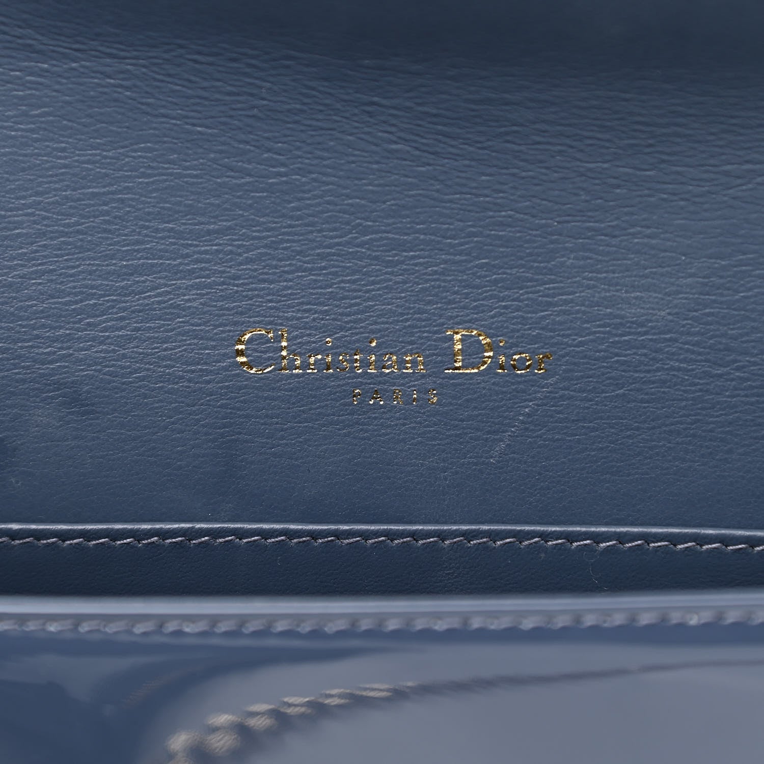 Christian Dior Patent Cannage Lady Dior Clutch Denim Blue 7 of 12