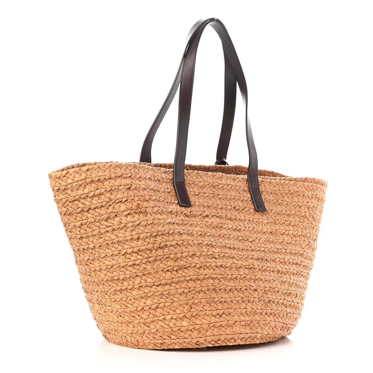 Saint Laurent Raffia Calfskin Medium Panier Tote 3 of 10