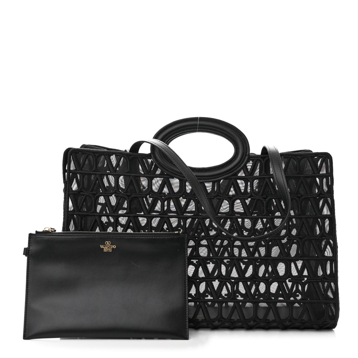 Toile Mesh Iconographe Goatskin Le Troisieme Shopping Bag Black