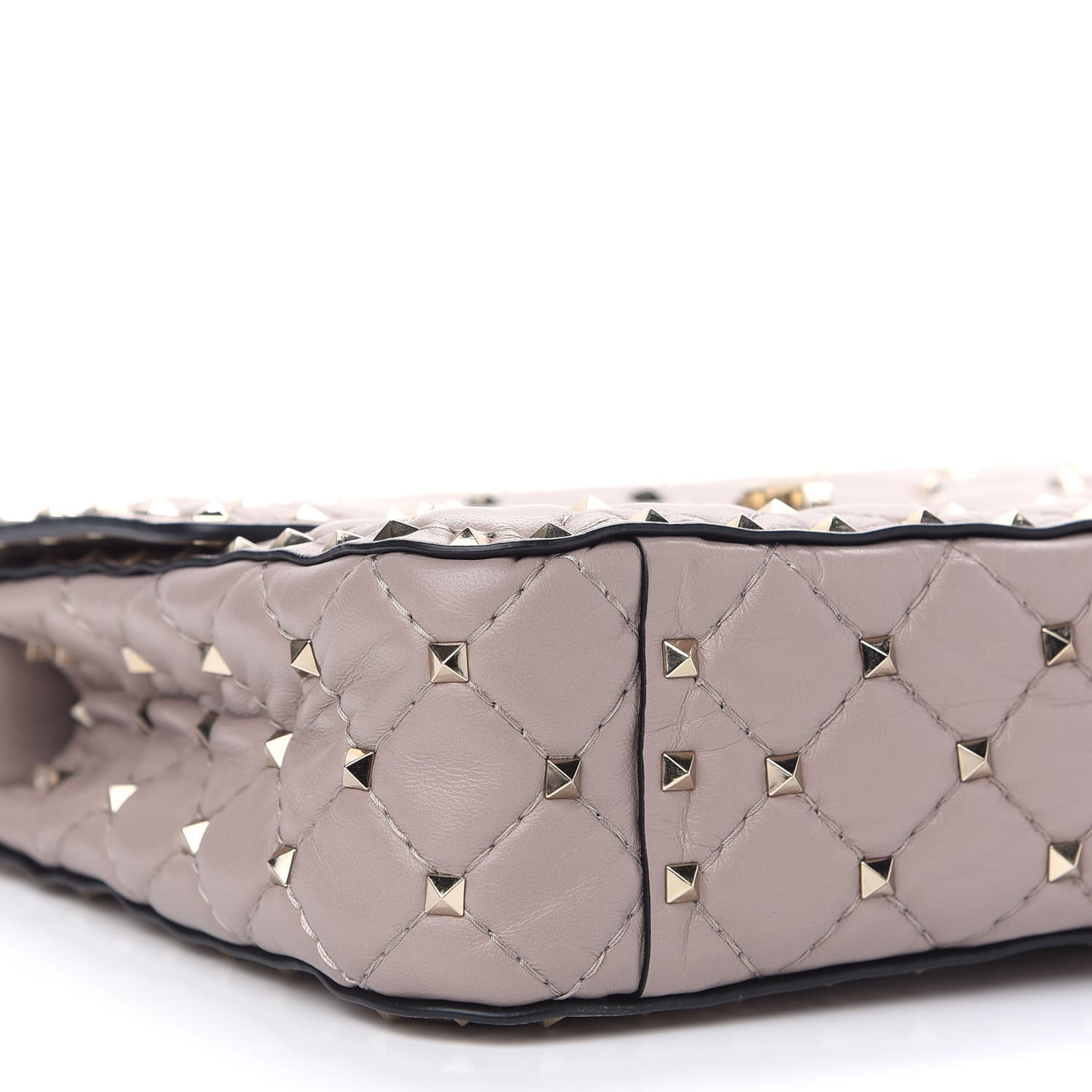 Lambskin Medium Rockstud Spike Shoulder Bag Poudre