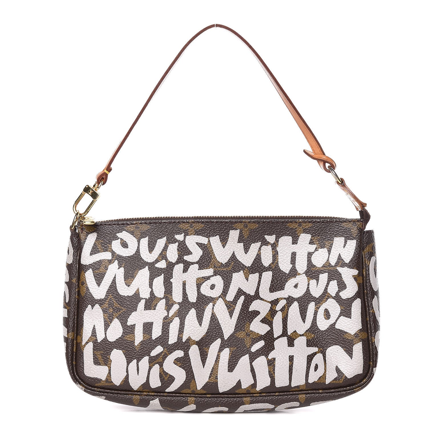 Louis Vuitton Monogram Graffiti Pochette Accessories Silver 450905 Louis Vuitton Monogram Graffiti Pochette Accessories Silver 450905