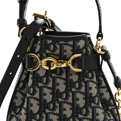 Christian Dior Oblique Calfskin Small C'est Dior Bucket Bag Blue 7 of 9