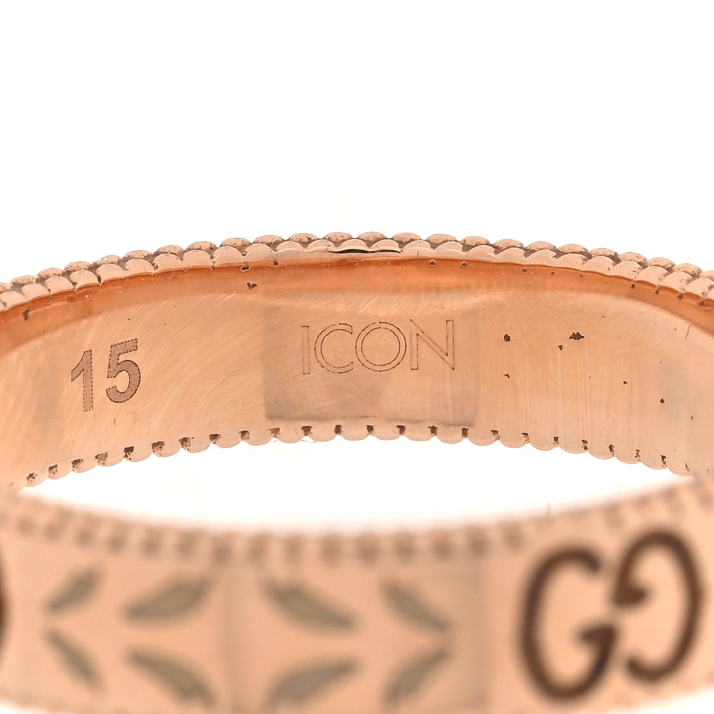18K Rose Gold Enamel 4mm Icon Blooms Band Ring 55 7.25