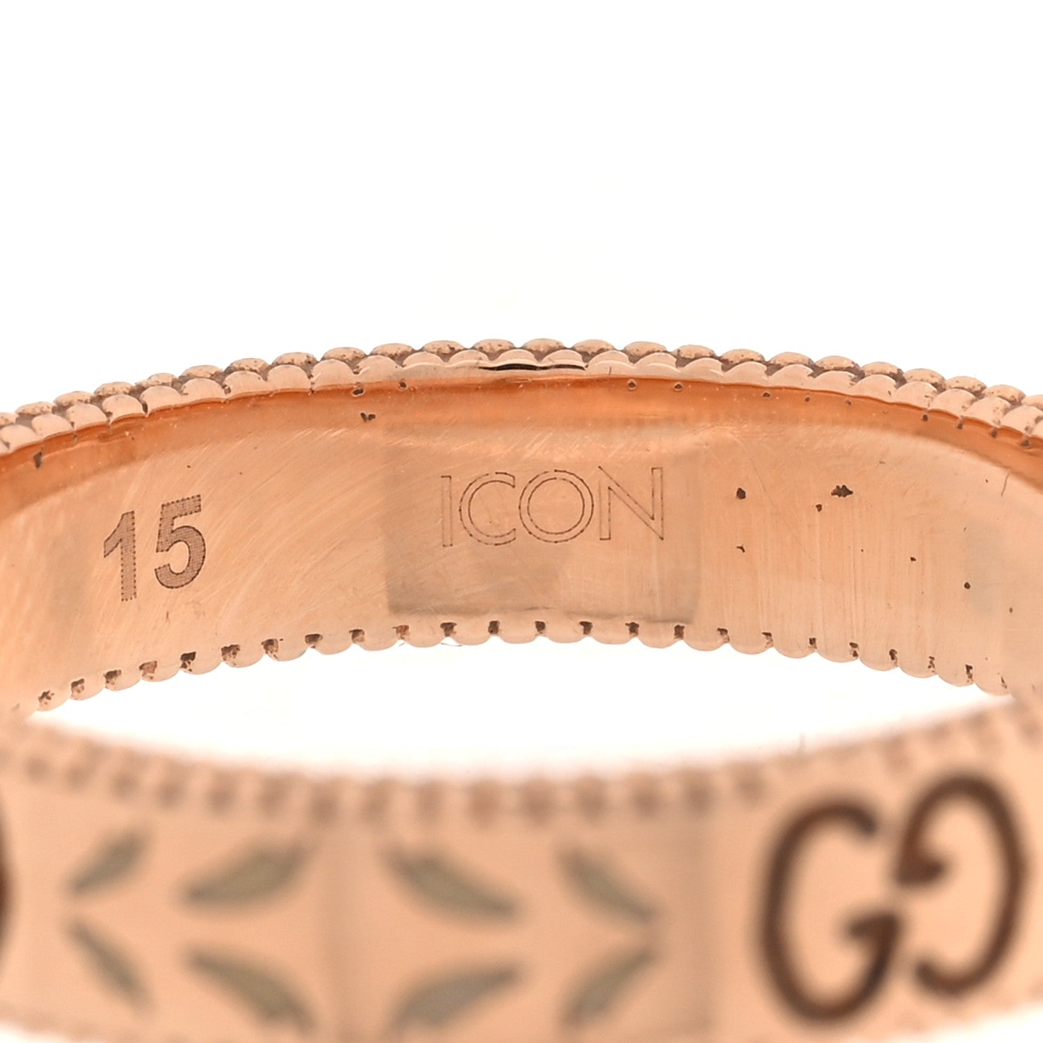 Gucci 18K Rose Gold Enamel 4mm Icon Blooms Band Ring 55 7.25 5 of 7
