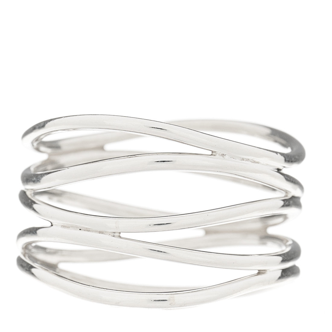 Tiffany Sterling Silver Elsa Peretti 5 Row Wave Ring 52 6 4 of 5