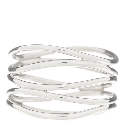 Tiffany Sterling Silver Elsa Peretti 5 Row Wave Ring 52 6 4 of 5