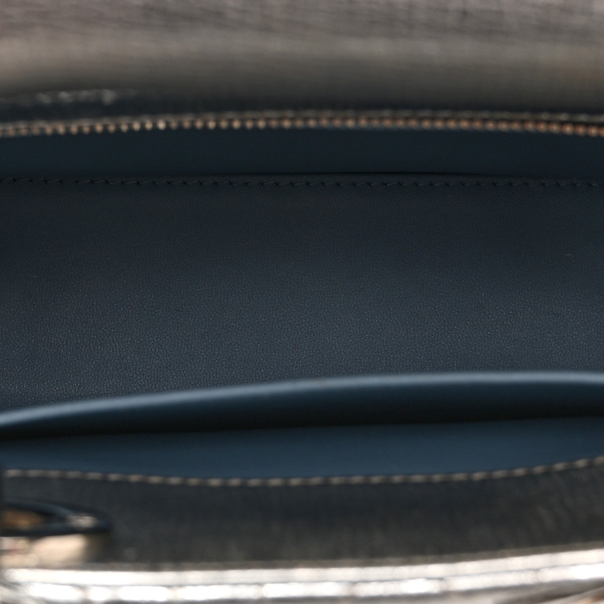 Metallic Grained Calfskin Cannage Small Lucky Badges My Lady Dior Silver