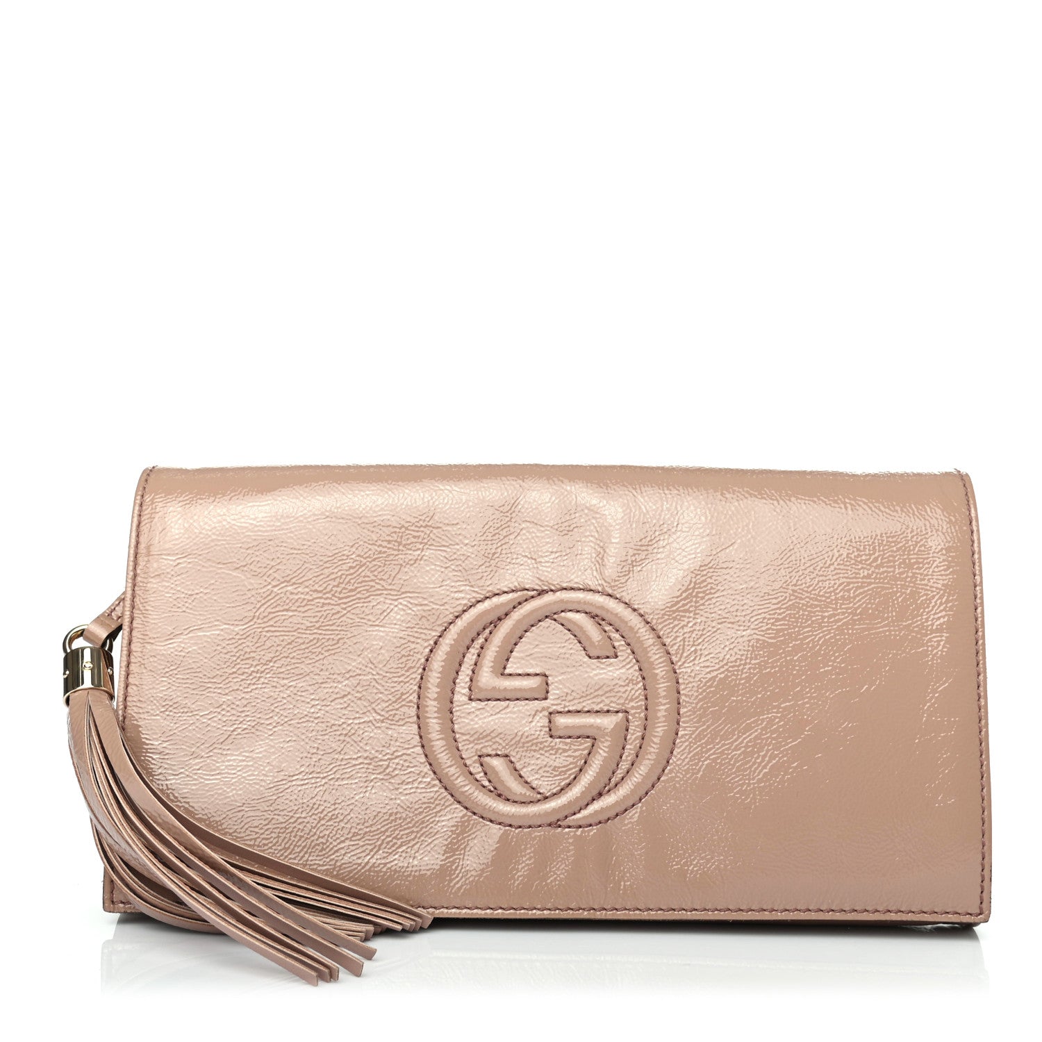 Gucci Soft Patent Medium Soho Clutch Nude 1 of 7