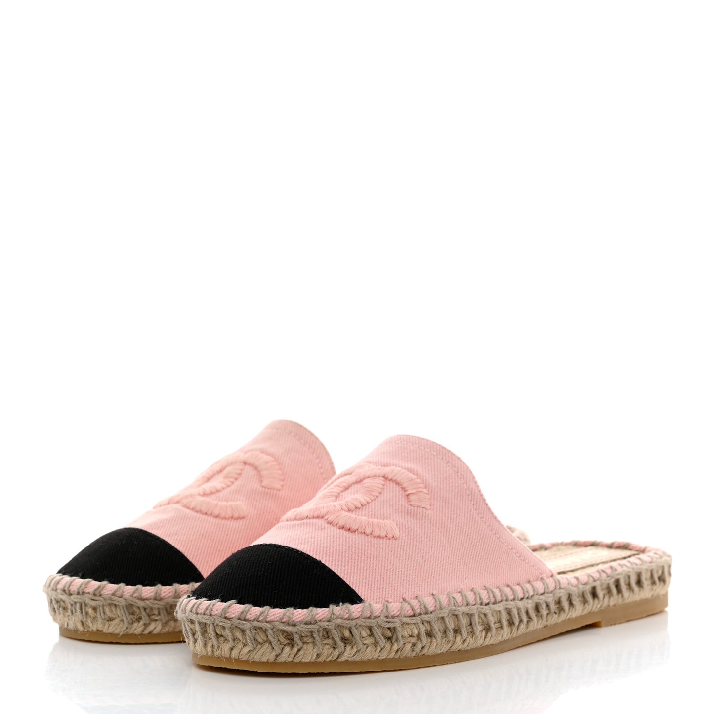 Denim CC Espadrille Mules 35 Pink Black