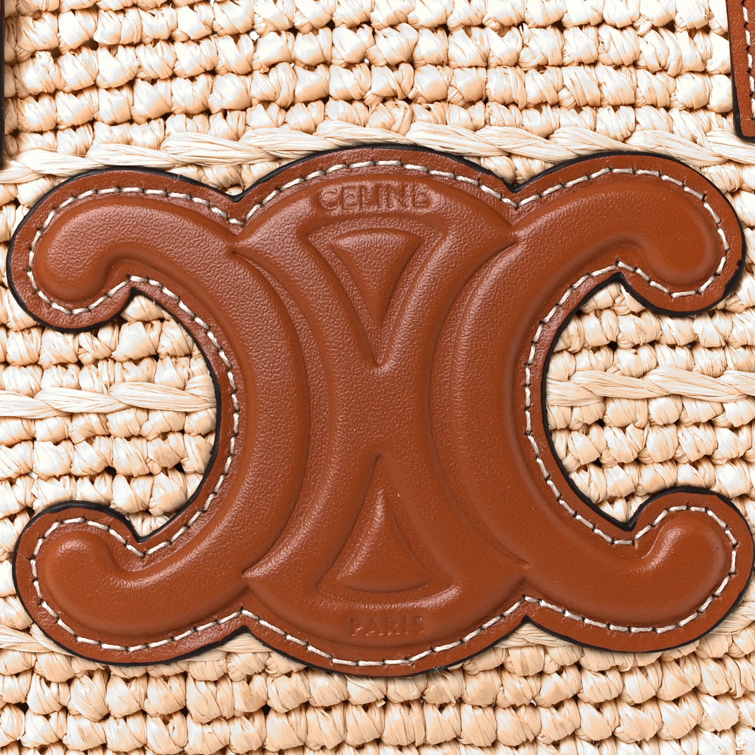 Celine Raffia Calfskin Triomphe Nano Panier Tan 8 of 12