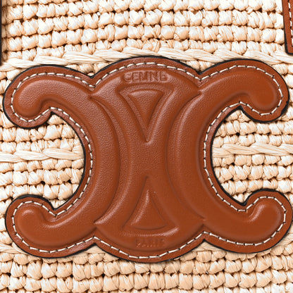 Celine Raffia Calfskin Triomphe Nano Panier Tan 8 of 12