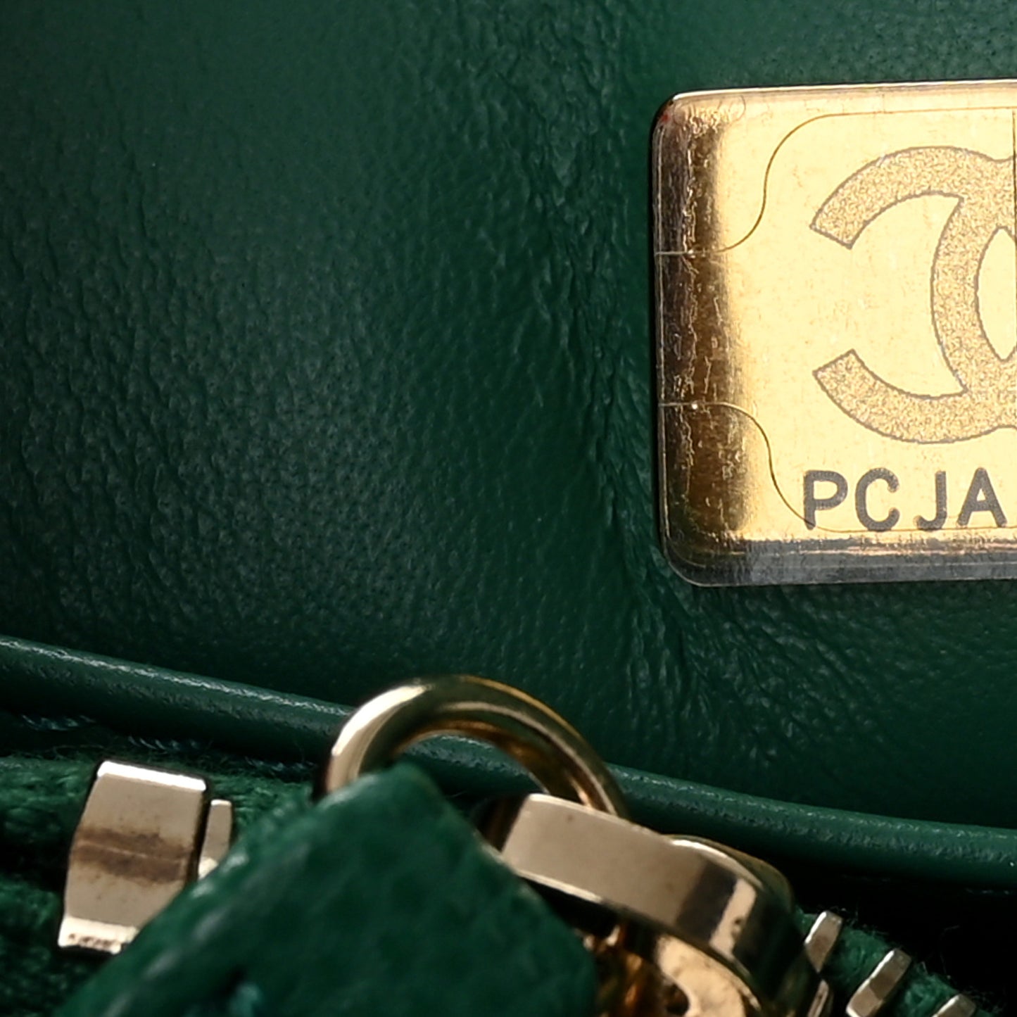 Caviar Quilted Small Coco Handle Flap Green