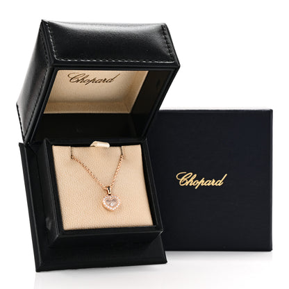 Chopard 18K Rose Gold Diamond Happy Diamonds Icon Heart Pendant Necklace 8 of 8